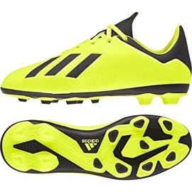 Botas de fútbol adidas X 18.4 FxG Jr DB2420 amarillo amarillo