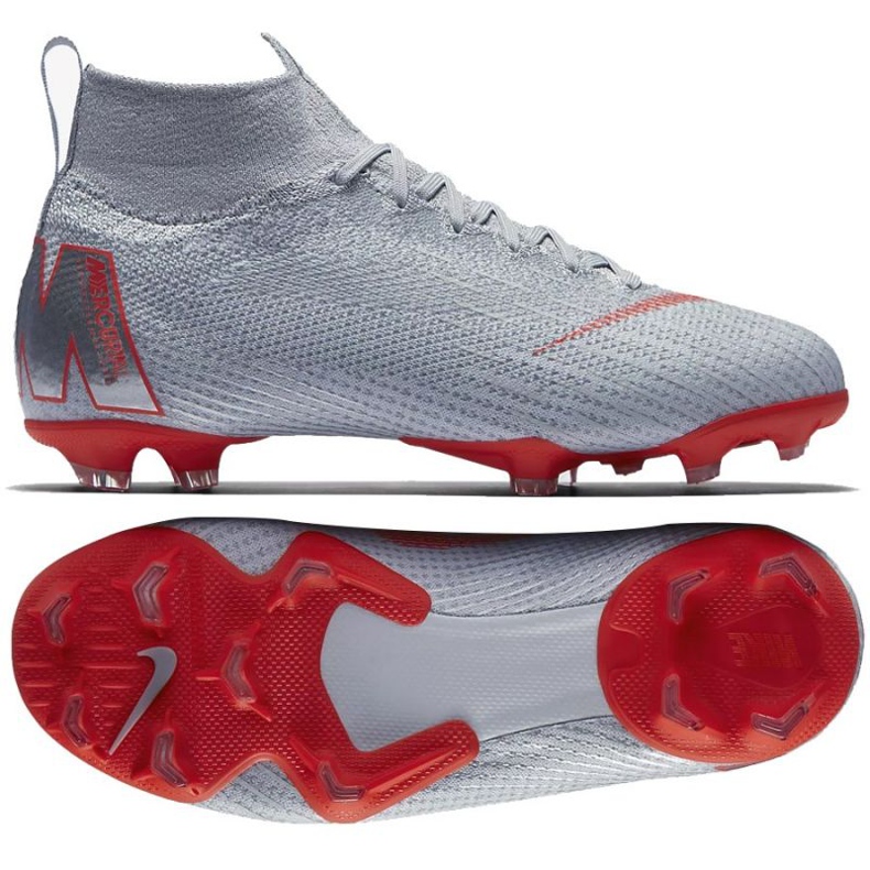 Zapatos de fútbol Nike Mercurial Superfly 6 Elite Fg Jr AH7340-060 gris plata Zapatos de fútbol Nike Mercurial Superfly 6 Elite Fg Jr AH7340-060 gris plata
