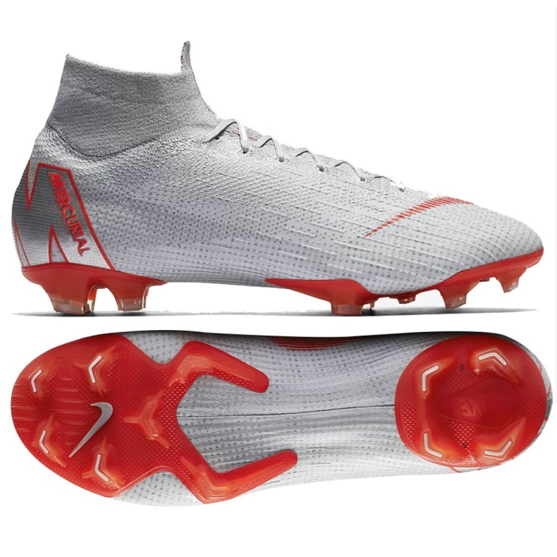 Zapatos de fútbol Nike Mercurial Superfly 6 Elite Fg M AH7365-060 gris rojo Zapatos de fútbol Nike Mercurial Superfly 6 Elite Fg M AH7365-060 gris rojo
