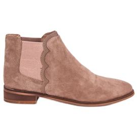 Botines de cuero botas Jodhpur marrón