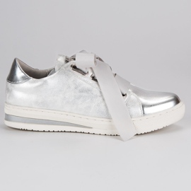 Filippo Zapatos plateados atados gris