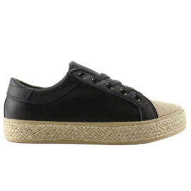 Zapatillas con suela de lino NA05P Negro
