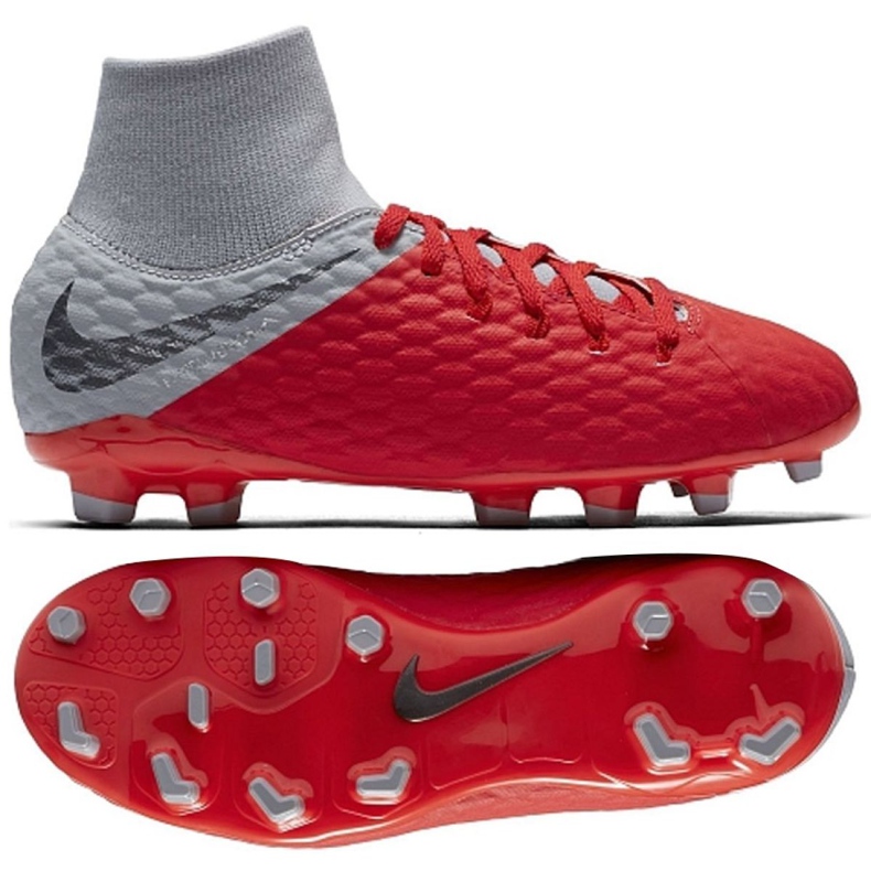 Zapatillas de fútbol Nike Hypervenom Phantom 3 Academy Df Fg Jr AH7287-600 rojo rojo