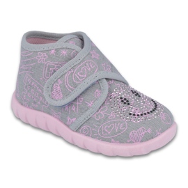 Calzado infantil befado flexi pvc 526P028 gris rosa