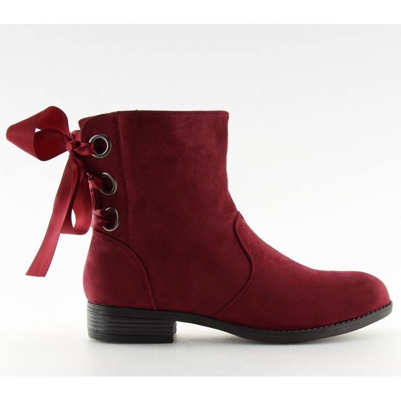 Botines clarete plano 3741 Vino rojo
