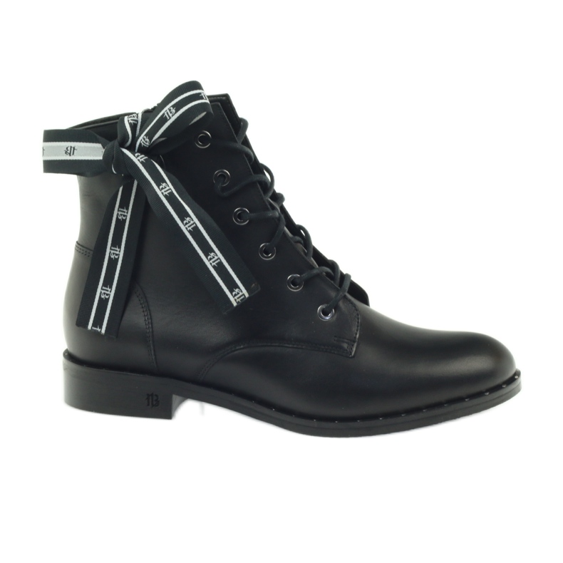 Botas decoradas con lazo y tachuelas Badura negro