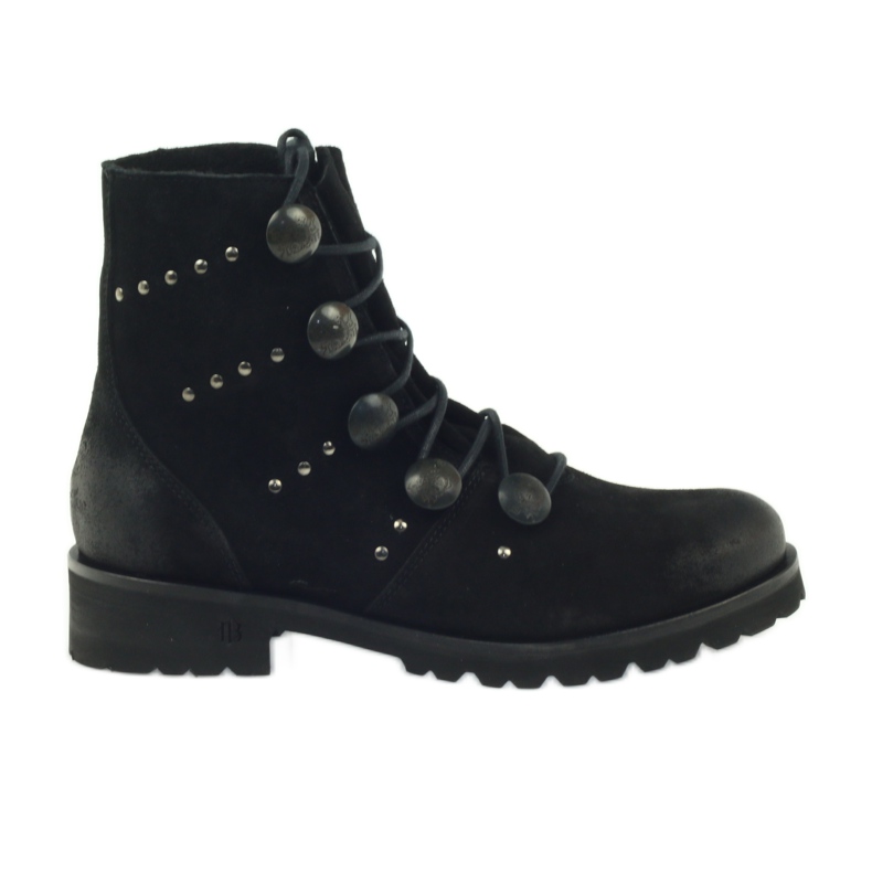 Botas de mujer Badura decoradas con botones y diamantes de imitación negro Botas de mujer Badura decoradas con botones y diamantes de imitación negro