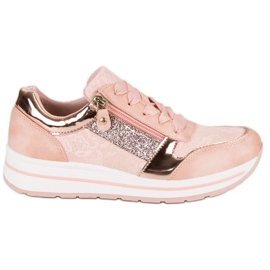 Kayla Zapatillas atadas con una cinta rosado