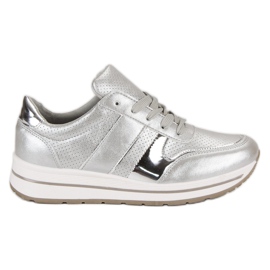 Zapatillas plateadas gris