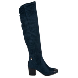 Botas hasta el muslo azul marino de VINCEZA