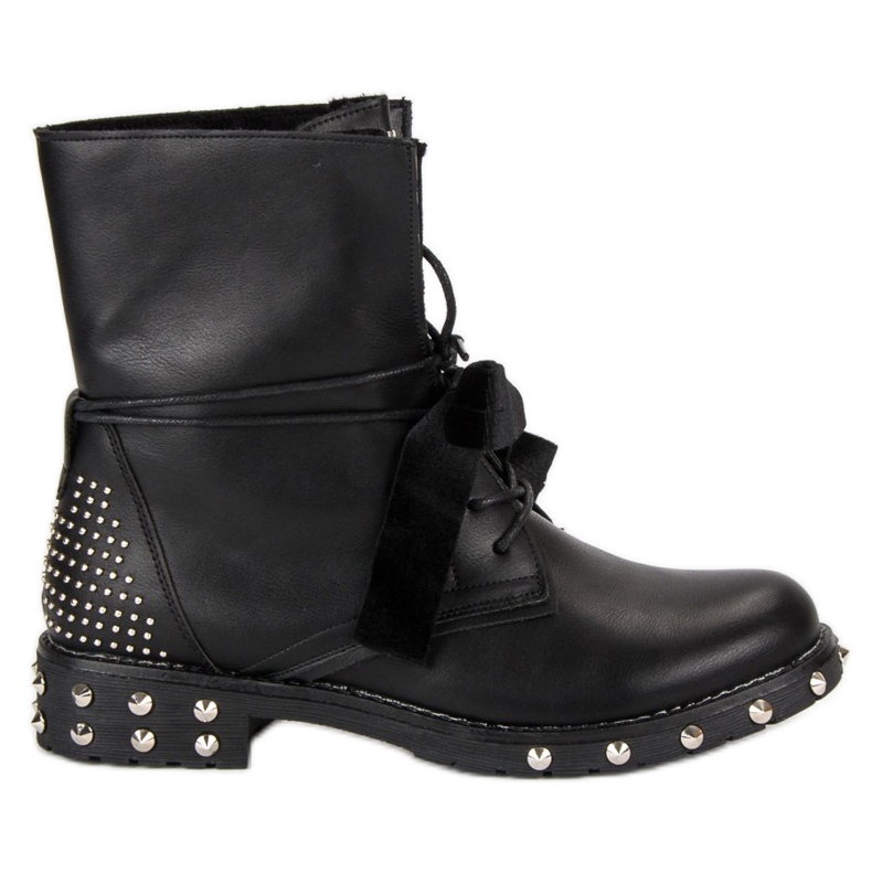 Lucky Shoes Botas de rock workery negro