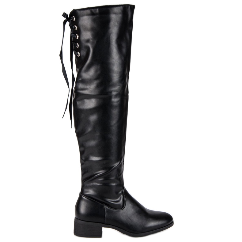 Botas negras por encima de la rodilla negro