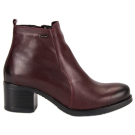 Botines de tacón vinceza burdeos rojo