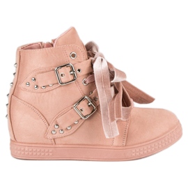 Super Me Deportivas rosas con lazos rosado