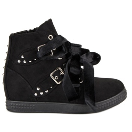 Super Me Zapatillas negras con lazos negro