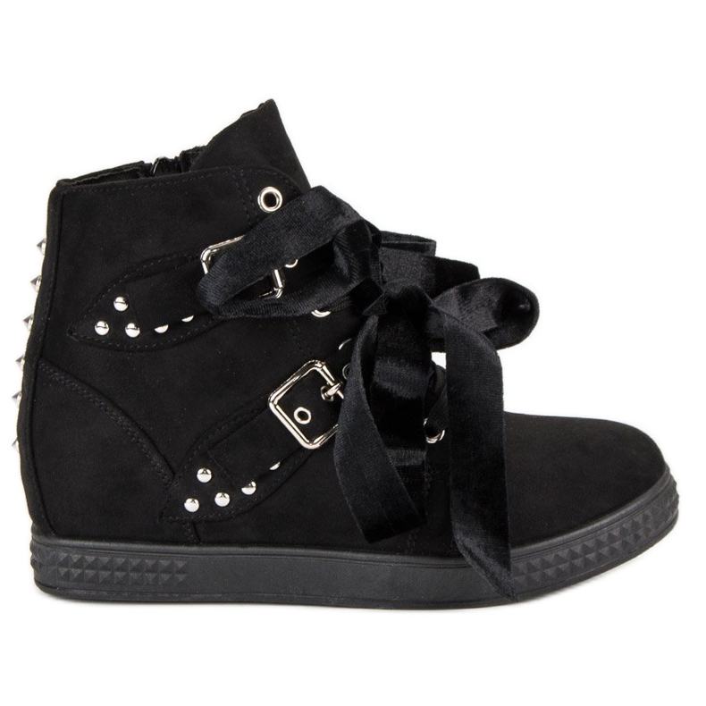 Super Me Zapatillas negras con lazos negro