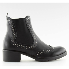 Botines con tachuelas negras FC-H63 Negro