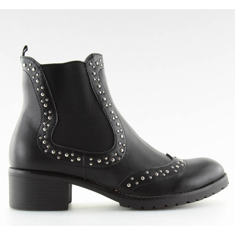 Botines con tachuelas negras FC-H63 Negro