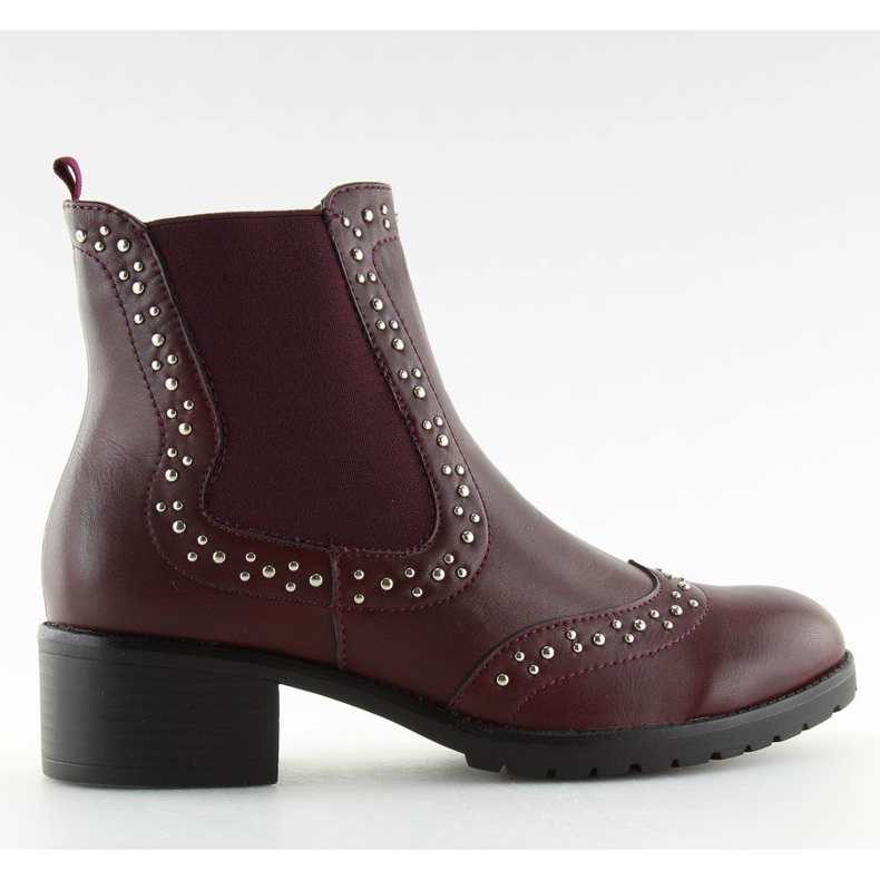 Botas Jodhpur botas con vino granate FC-H63 rojo