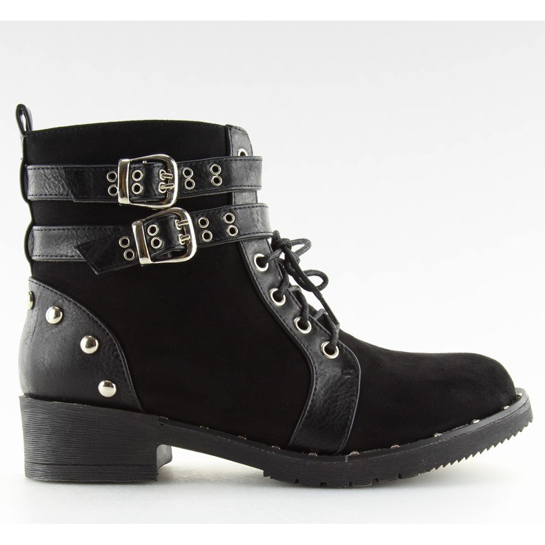 Botas con cordones negro L3382 Negro