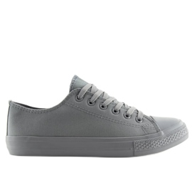 Zapatillas de mujer gris monocolor gris NB176 Gris