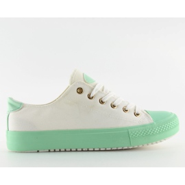 Zapatillas de mujer blancas y menta BL97P Verde blanco