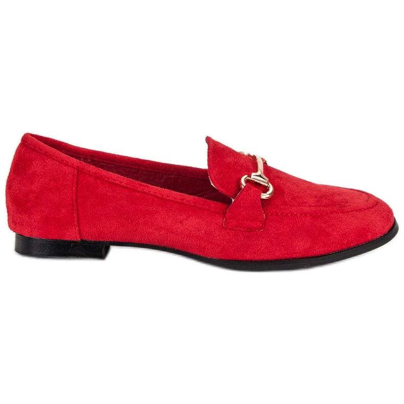 Mocasines de gamuza sin cordones rojo