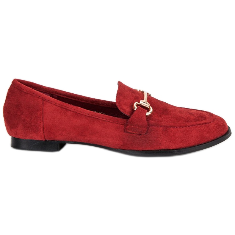 Mocasines de gamuza sin cordones rojo