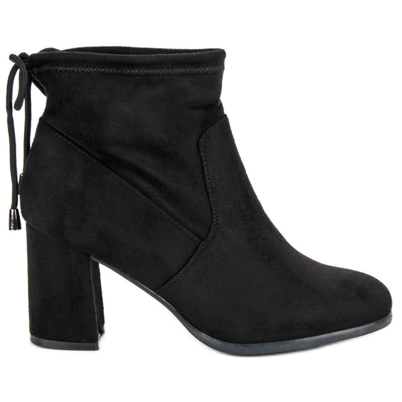 Botines de ante con tacón negro