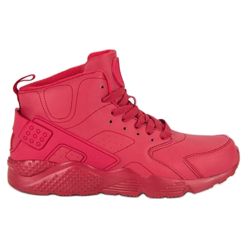 Zapatos rojos por encima del tobillo.