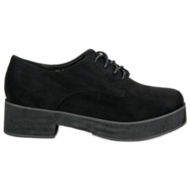 Zapatos de gamuza atados negro