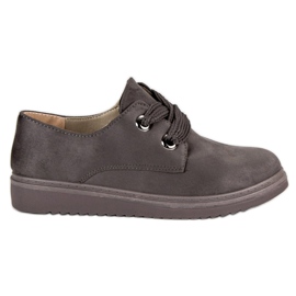 Zapatillas de ante con cordones gris Zapatillas de ante con cordones gris