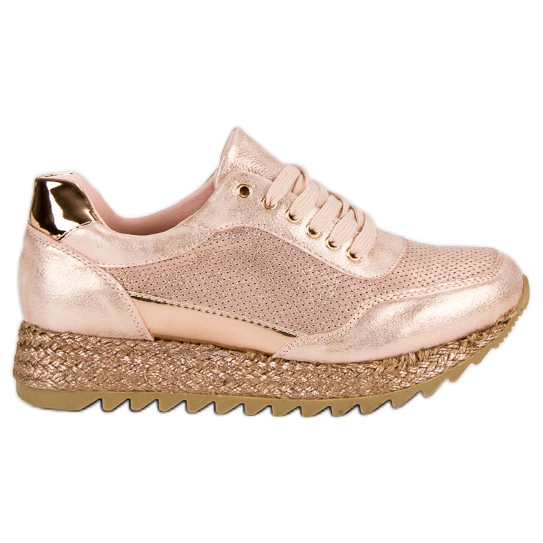 Bestelle Alpargatas con cordones rosado