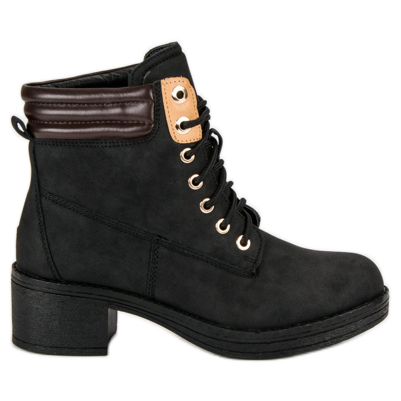 Botas de trabajo con tacones altos negro