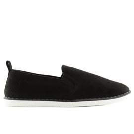 Negro LA08P Zapatillas negras sin cordones
