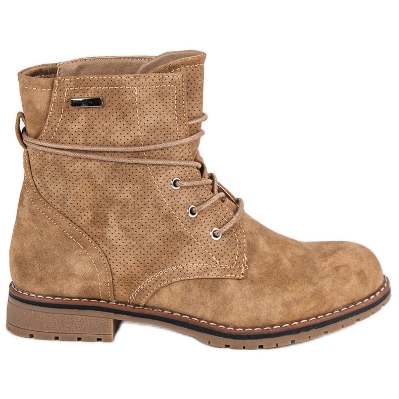 Juliet Botas camel con tacones planos marrón