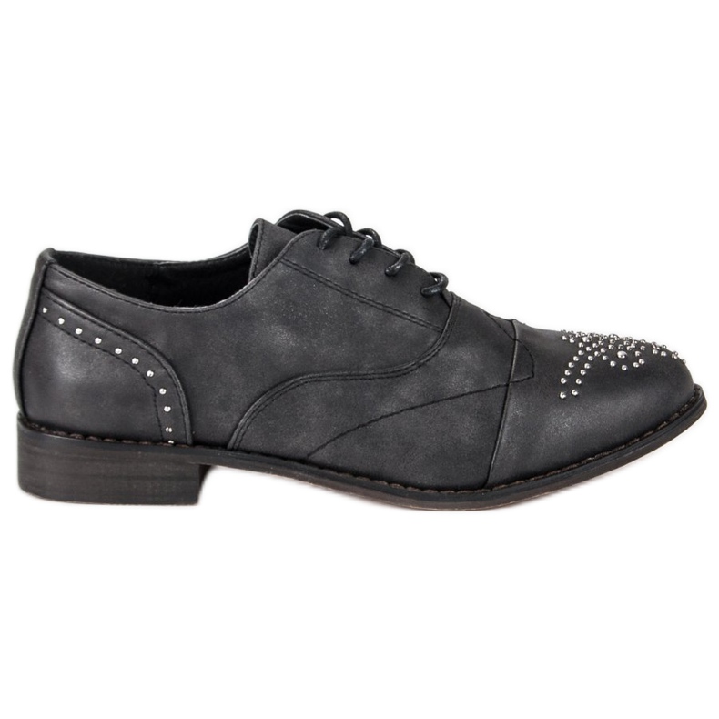 Super Me Zapatos atados de moda negro
