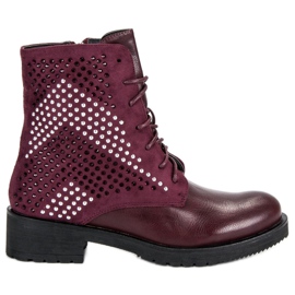 Botas de rock workery rojo