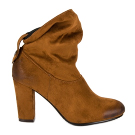 Botines de ante en poste vinceza marrón
