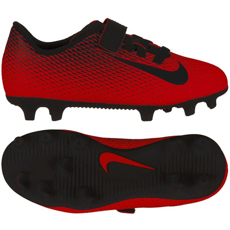 Zapatillas de fútbol Nike Bravatia II V FG Jr 844434-601 rojo