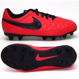 Zapatillas de fútbol Nike Majestry Fg Jr AQ7897-600 rojo rojo