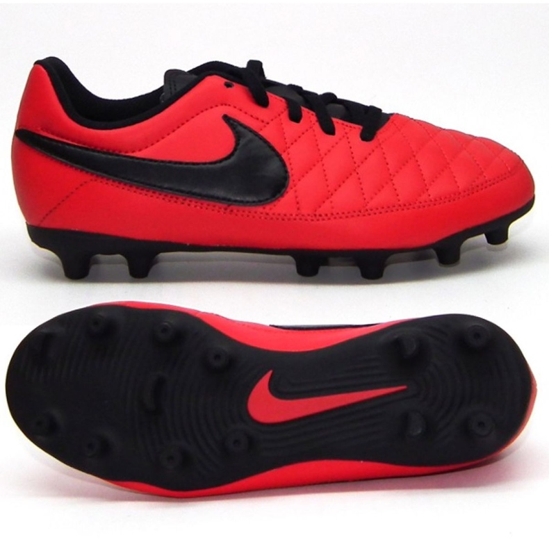 Zapatillas de fútbol Nike Majestry Fg Jr AQ7897-600 rojo rojo