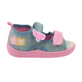 American Club Pantuflas, sandalias, jeans Mariposas americanas azul rosado