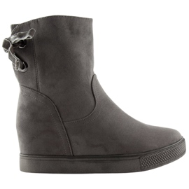 Botas grises con tacón de cuña oculto HQ886 Gris