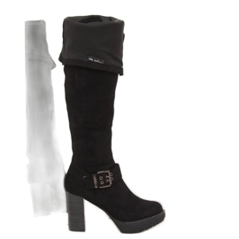 Black 862-GG Botas negras con plataforma negro