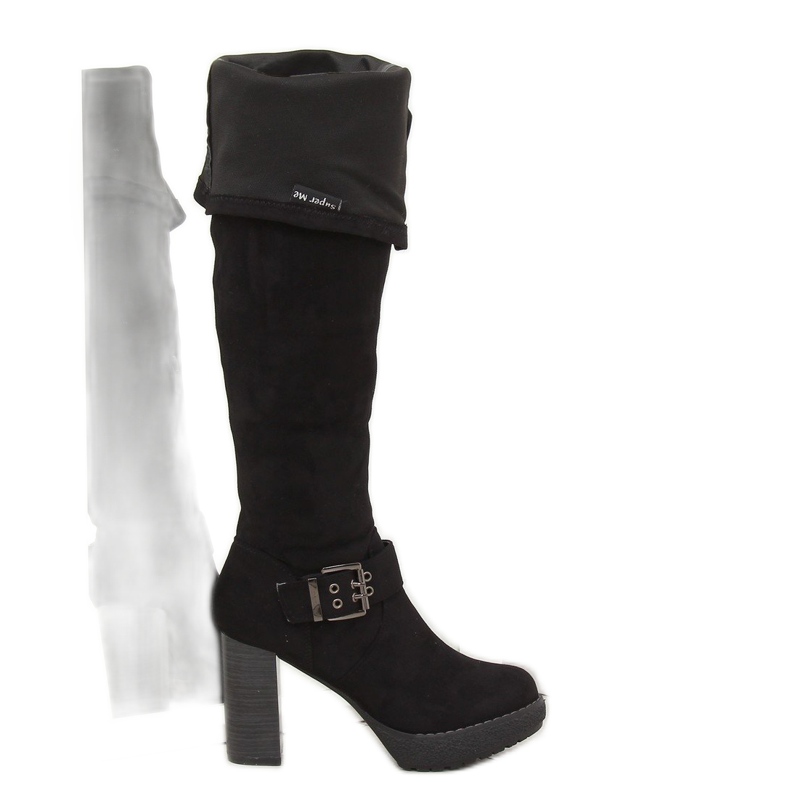 Black 862-GG Botas negras con plataforma negro