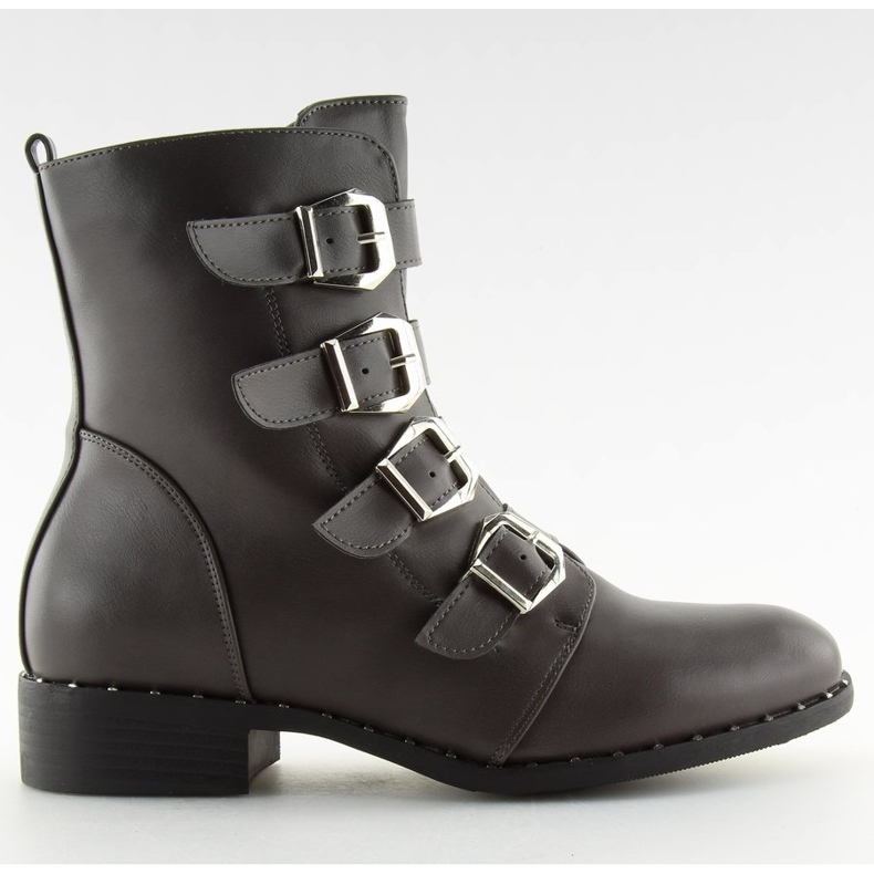 Botas con gris 6312 hebillas grises.