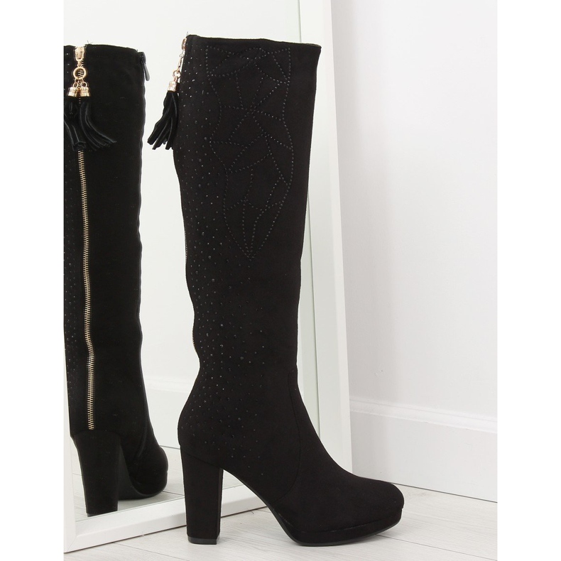 Black J22 Botas negras con plataforma negro