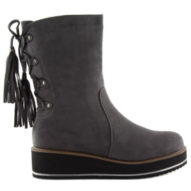 Gris Botas grises para mujer TH17-7 Gris