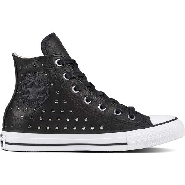 Converse Chuck Taylor All Star Cuero Negro Negro Plata